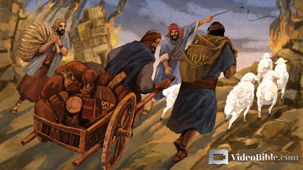 Edomites plundering Jerusalem while Israelites are exile