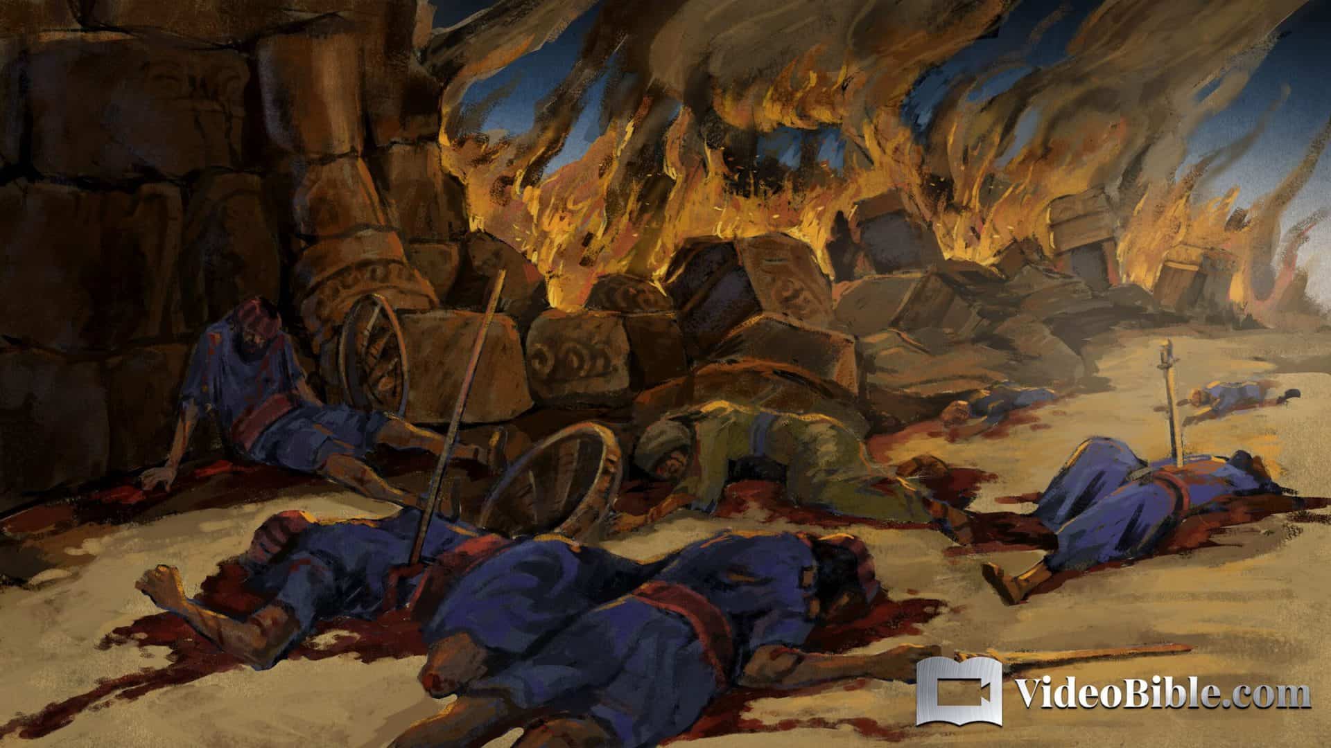 Dead soldiers after Babylonian attack