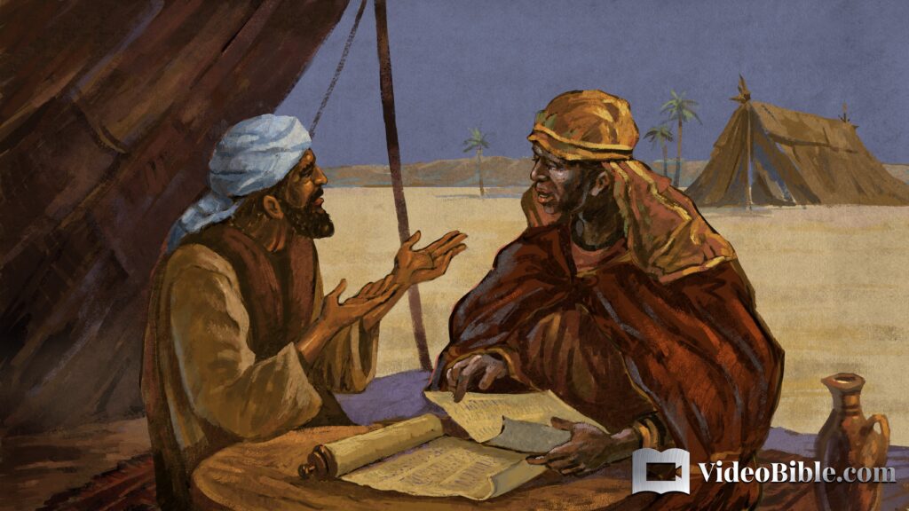 Arab man and black man discussing the Gospel of Jesus Christ